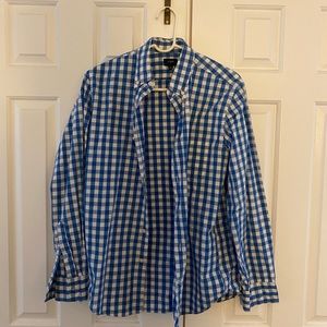 Mens J Crew Medium Dress Shirt in Blue Gingham